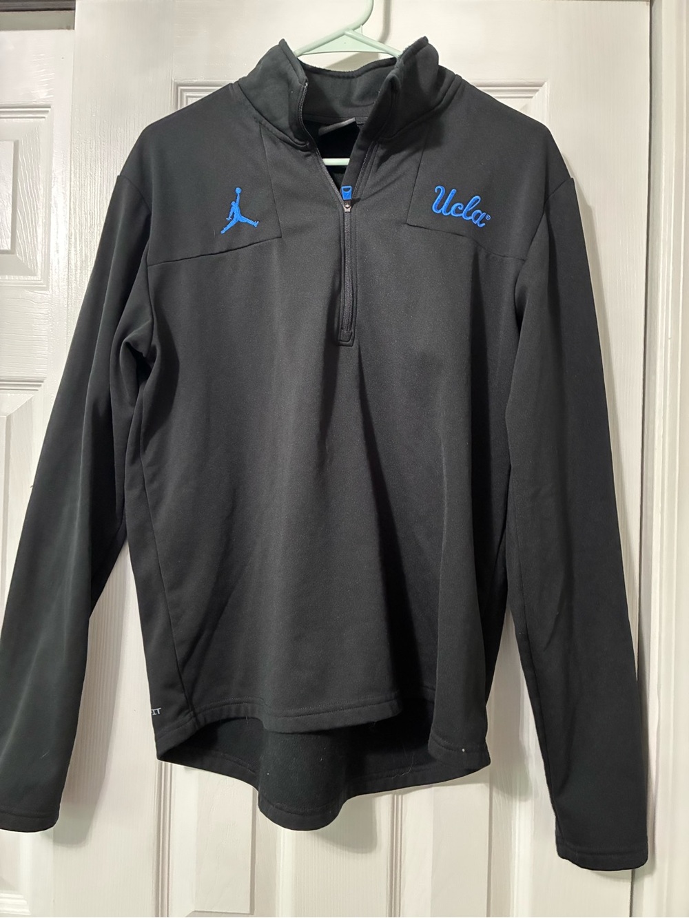Jordan Black Quarter-Zip with Blue UCLA Details